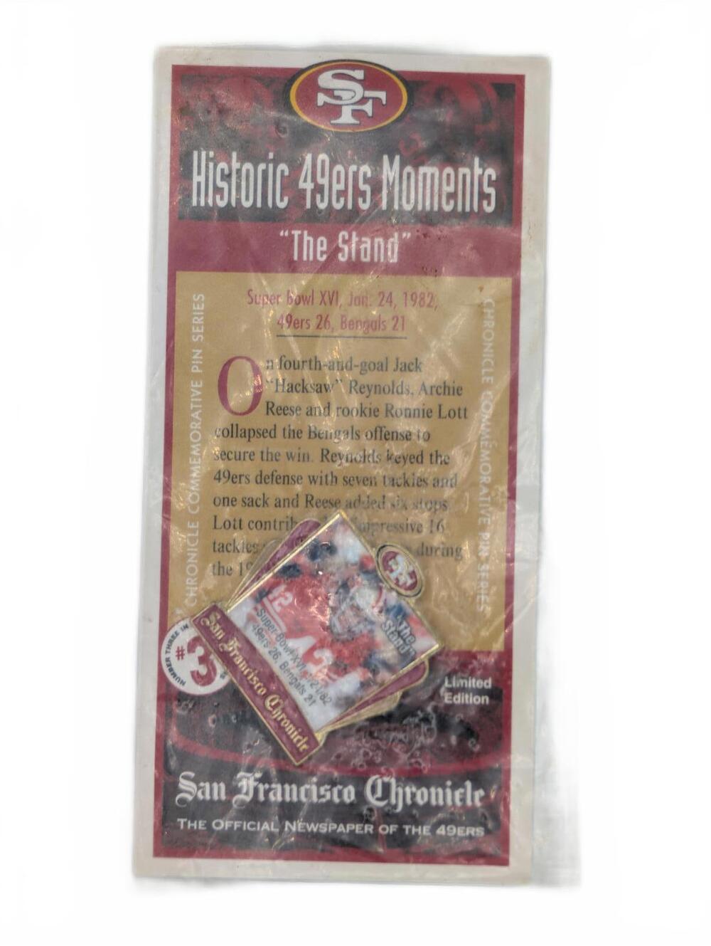 San Francisco 49ers Historic Moments The Stand Commemorative Pin Limited Edition